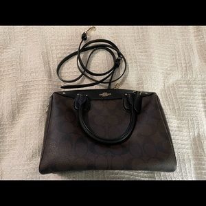 Coach brown/black small doctor bag .